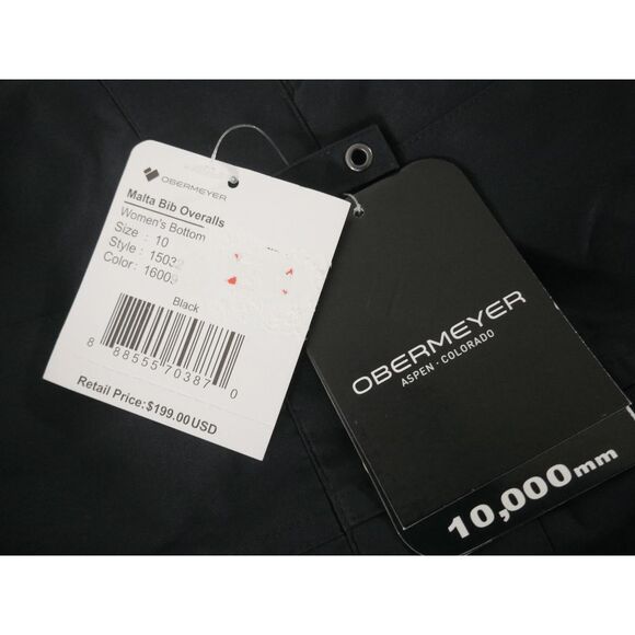 Obermeyer Women’s Malta Bib Overalls Black Waterproof Insulated Snow Ski Size 10 - Picture 10 of 10